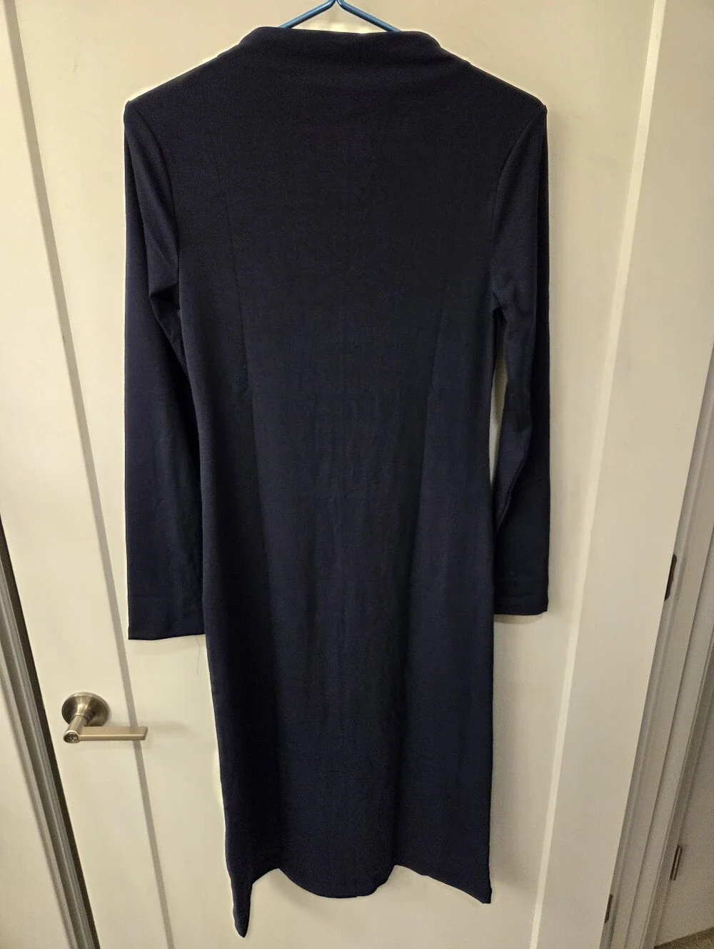 NWT- Banana Republic Stretch Ribbed Knit Mock Neck Long Sleeve Midi Dress-Size S